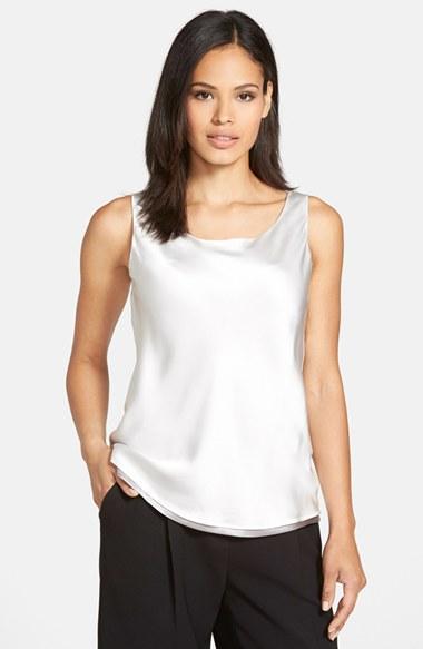 Women's Lafayette 148 New York Reversible Refined Silk Charmeuse Tank