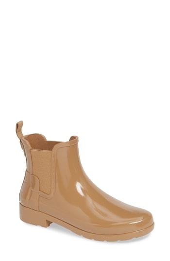 Women's Hunter Original Refined Chelsea Rain Boot M - Brown