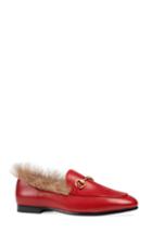 Women's Gucci Jordaan Genuine Shearling Lining Loafer Us / 36eu - Red