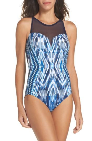 Women's Profile By Gottex Java Illusion One-piece Swimsuit - Blue