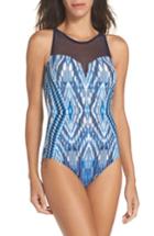 Women's Profile By Gottex Java Illusion One-piece Swimsuit - Blue