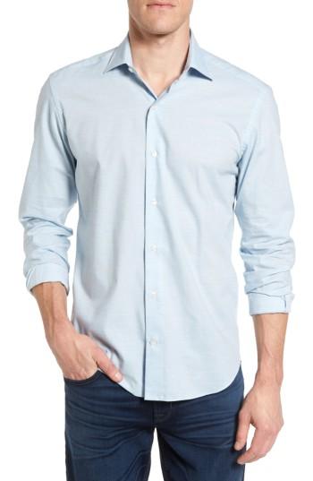 Men's Culturata Tailored Fit Dobby Sport Shirt, Size - Blue