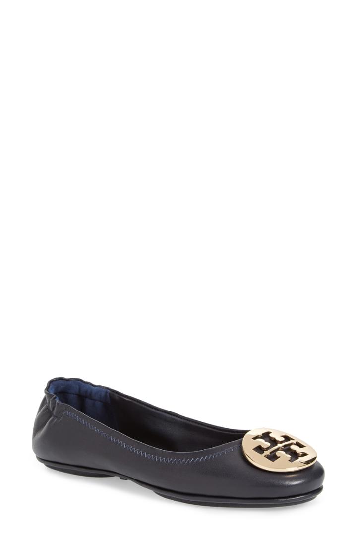 Women's Tory Burch 'minnie' Travel Ballet Flat .5 M - Blue/green