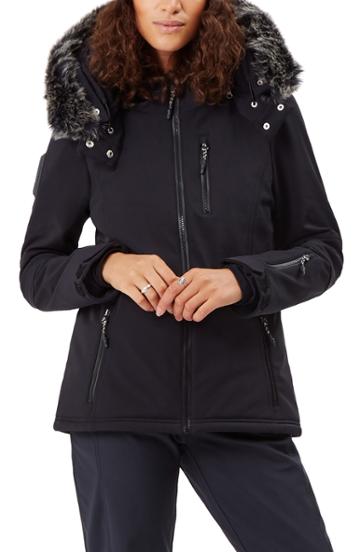 Women's Sweaty Betty Exploration Soft Shell Ski Jacket With Faux Fur Trim