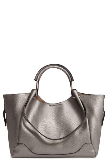 Sondra Roberts Faux Leather Satchel - Grey