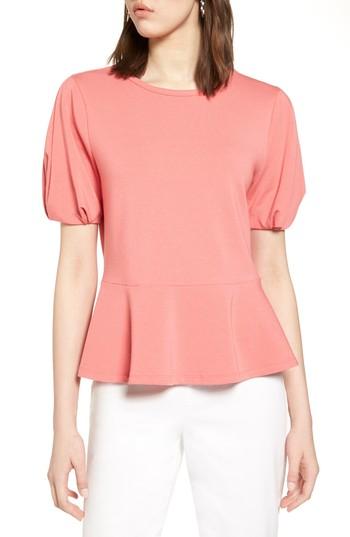 Women's Halogen Peplum Top - Coral