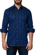 Men's Maceoo Trim Fit Print Sport Shirt (m) - Blue