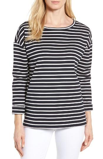 Women's Nordstrom Signature Side Zip Stripe Sweatshirt