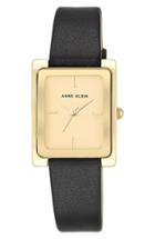 Women's Anne Klein Rectangular Leather Strap Watch, 28mm X 35mm