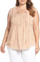 Women's Daniel Rainn Embroidered Cap Sleeve Top