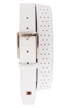 Men's Nike 'tiger Woods' Mesh Leather Belt - White