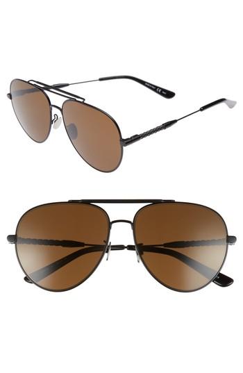 Women's Bottega Veneta 59mm Aviator Sunglasses - Black