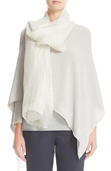 Women's Fabiana Filippi Paillette Cotton Blend Poncho