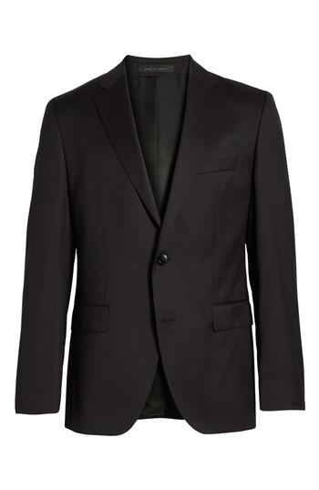 Men's Boss Johnstons Cyl Trim Fit Solid Wool Sport Coat R - Black