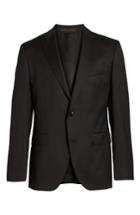Men's Boss Johnstons Cyl Trim Fit Solid Wool Sport Coat R - Black
