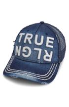 Men's True Religion Brand Jeans Denim Trucker Hat - Blue