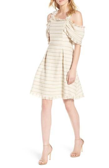 Women's Elliatt Bliss Cold Shoulder Fit & Flare Dress - Beige