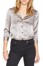 Women's Amuse Society Don't Be A Cheetah Satin Top - Beige