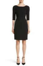 Women's Carmen Marc Valvo Double Face Wool Crepe Sheath Dress - Black