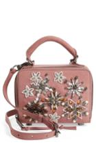 Rebecca Minkoff Embellished Box Leather Crossbody Bag - Pink