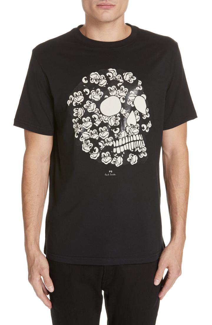 Men's Ps Paul Smith Monkey Skull Graphic T-shirt - Black