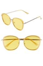 Women's Leith 56mm Transparent Round Sunglasses - Yellow