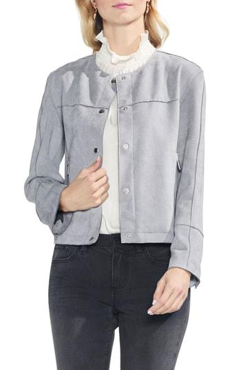 Women's Vince Camuto Faux Suede Jacket, Size - Grey