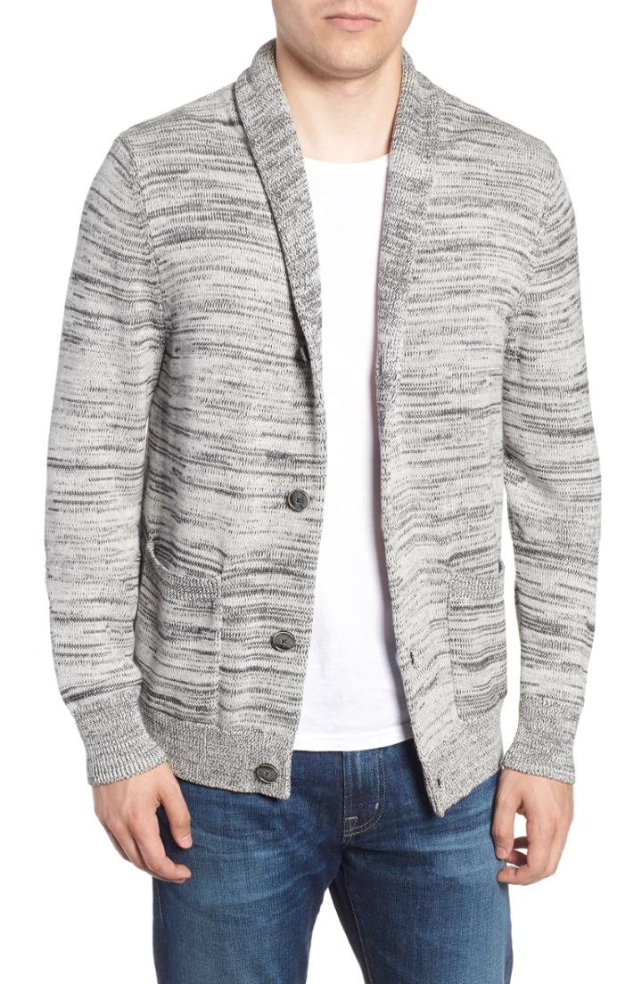 Men's Life/after/denim Quebec Slim Fit Shawl Cardigan, Size - Grey