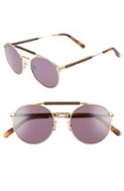 Men's Shwood Bandon 52mm Round Sunglasses - Matte Gold/ Walnut/ Grey