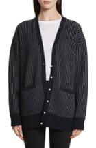 Women's Opening Ceremony Faux Pearl Boyfriend Cardigan /small - Blue