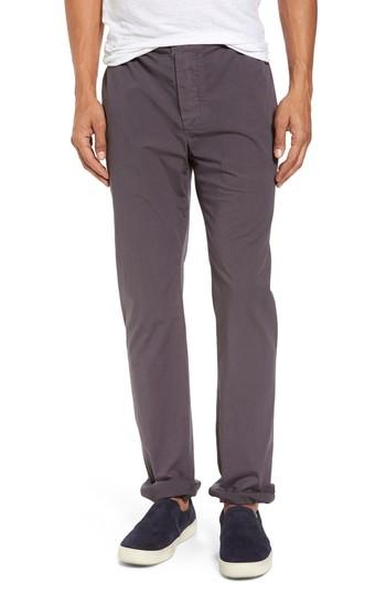 Men's James Perse Slim Stretch Poplin Drawcord Pants (l) - Grey