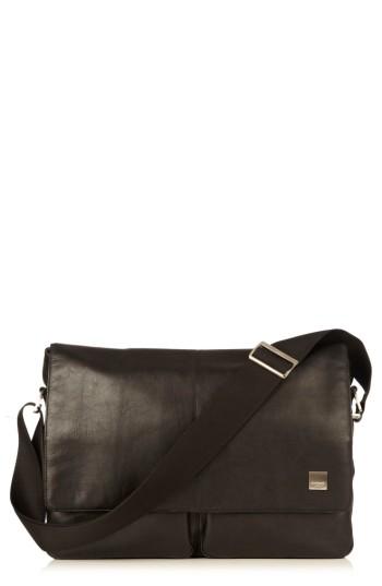 Men's Knomo London Brompton Kobe Rfid Leather Messenger Bag - Black