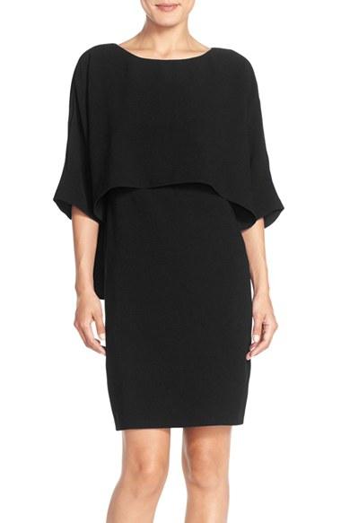Women's Adrianna Papell Draped Blouson Sheath Dress - Black