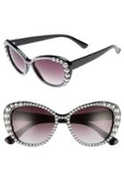 Women's Leith 55mm Imitation Pearl Trim Cat Eye Sunglasses -