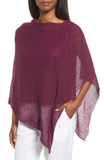 Women's Eileen Fisher Organic Linen Poncho, Size - Purple
