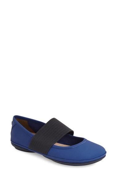 Women's Camper 'right Nina' Leather Ballerina Flat Eu - Blue
