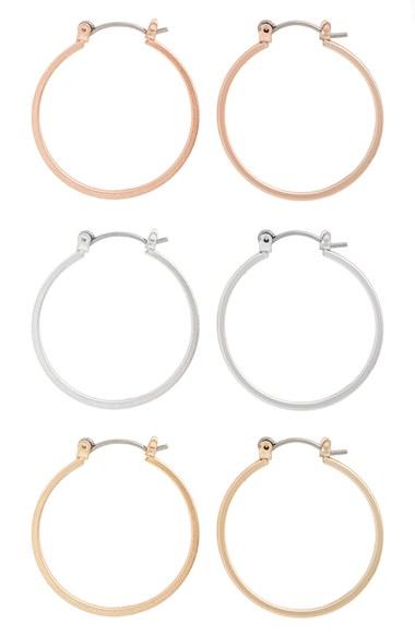 Women's Topshop Set Of 3 Hoop Earrings