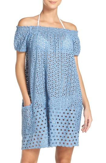 Women's Muche Et Muchette Juan Off The Shoulder Cover-up Dress, Size - Blue