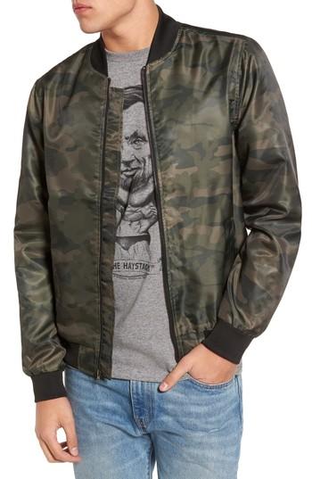 Men's The Rail Nylon Bomber Jacket - Green