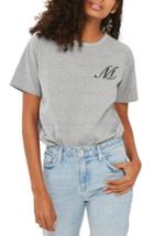 Women's Topshop Initial Embroidered Tee Us (fits Like 2-4) - Grey