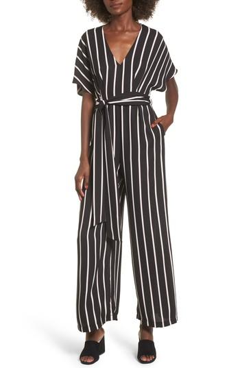 Women's Tie Waist Wide Leg Jumpsuit