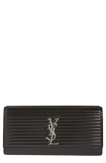 Saint Laurent Kate Opium Leather Clutch - Black