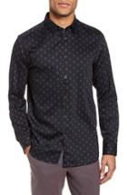 Men's Ted Baker London Monico Slim Fit Dot Diamond Sport Shirt (l) - Blue