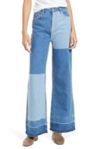 Women's Free People The Wideleg High Waist Patchwork Jeans