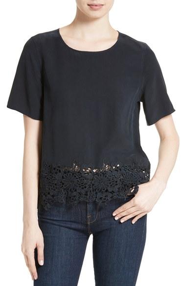 Women's Equipment Brynn Lace Hem Silk Top