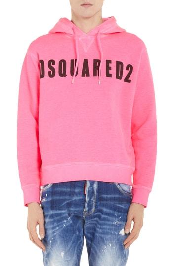 Men's Dsquared2 Logo Hoodie - Pink