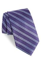 Men's Nordstrom Men's Shop Parktime Stripe Silk Tie, Size - Blue