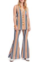 Women's Free People Bridget Stripe Tank & Flare Pants - Blue