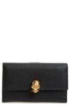 Women's Alexander Mcqueen Leather French Wallet - Black