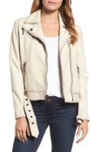 Women's Kenneth Cole New York Leather Moto Jacket - White